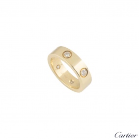 Cartier?Yellow Gold Full Diamond Love Ring Size 56 B4025956